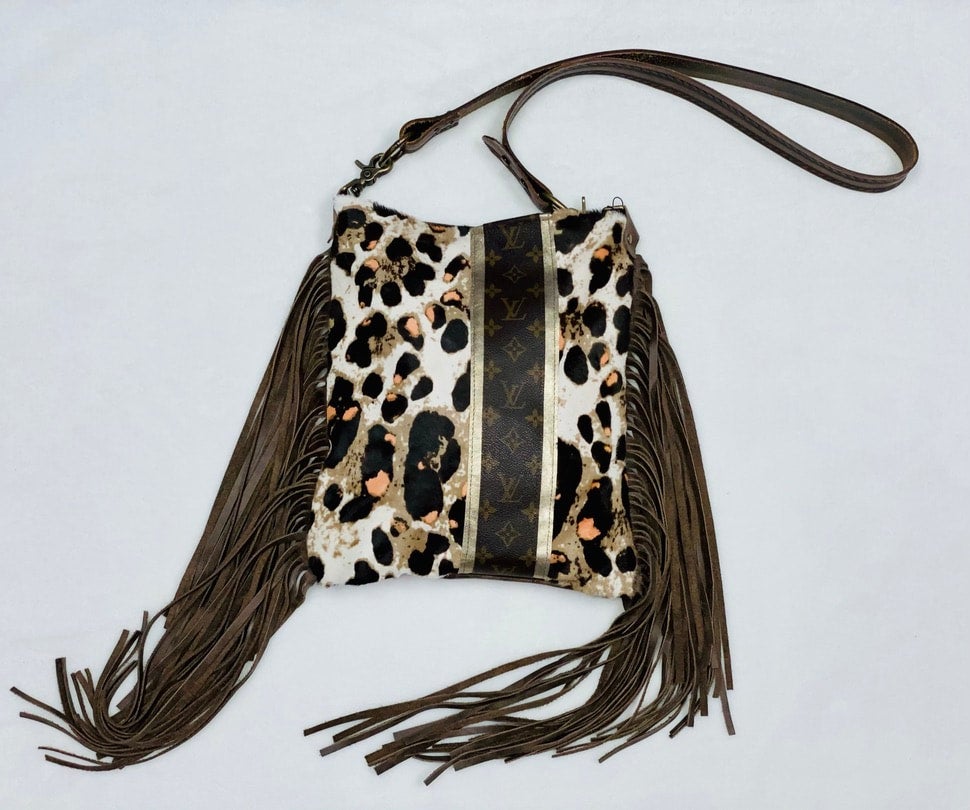 Upcycled LV Cowhide Leather Fringe Crossbody – Hippies & Cowboys