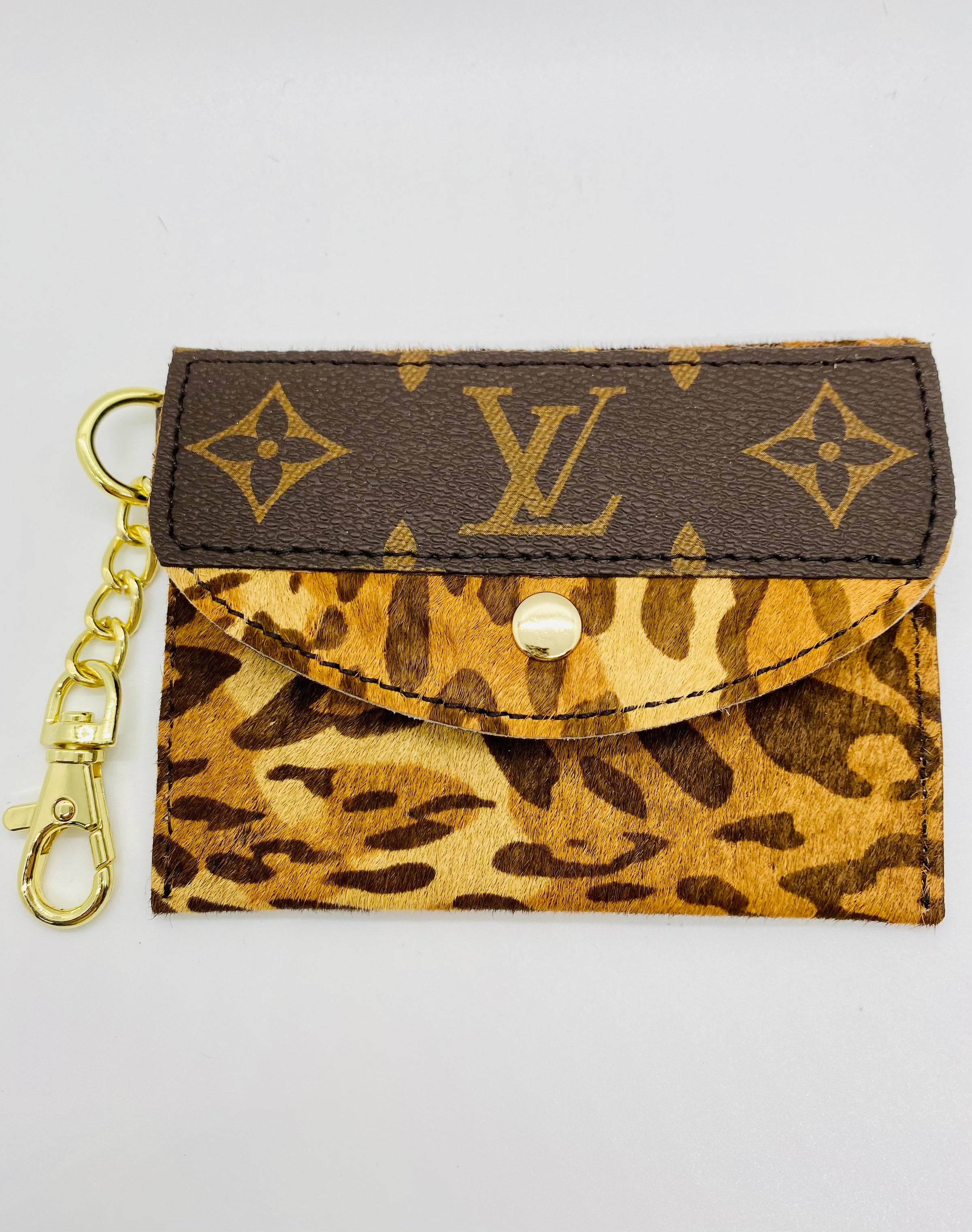 LV Keychain Wallet | Upcycled Designer Cowhide & Leather Small, Jaguar
