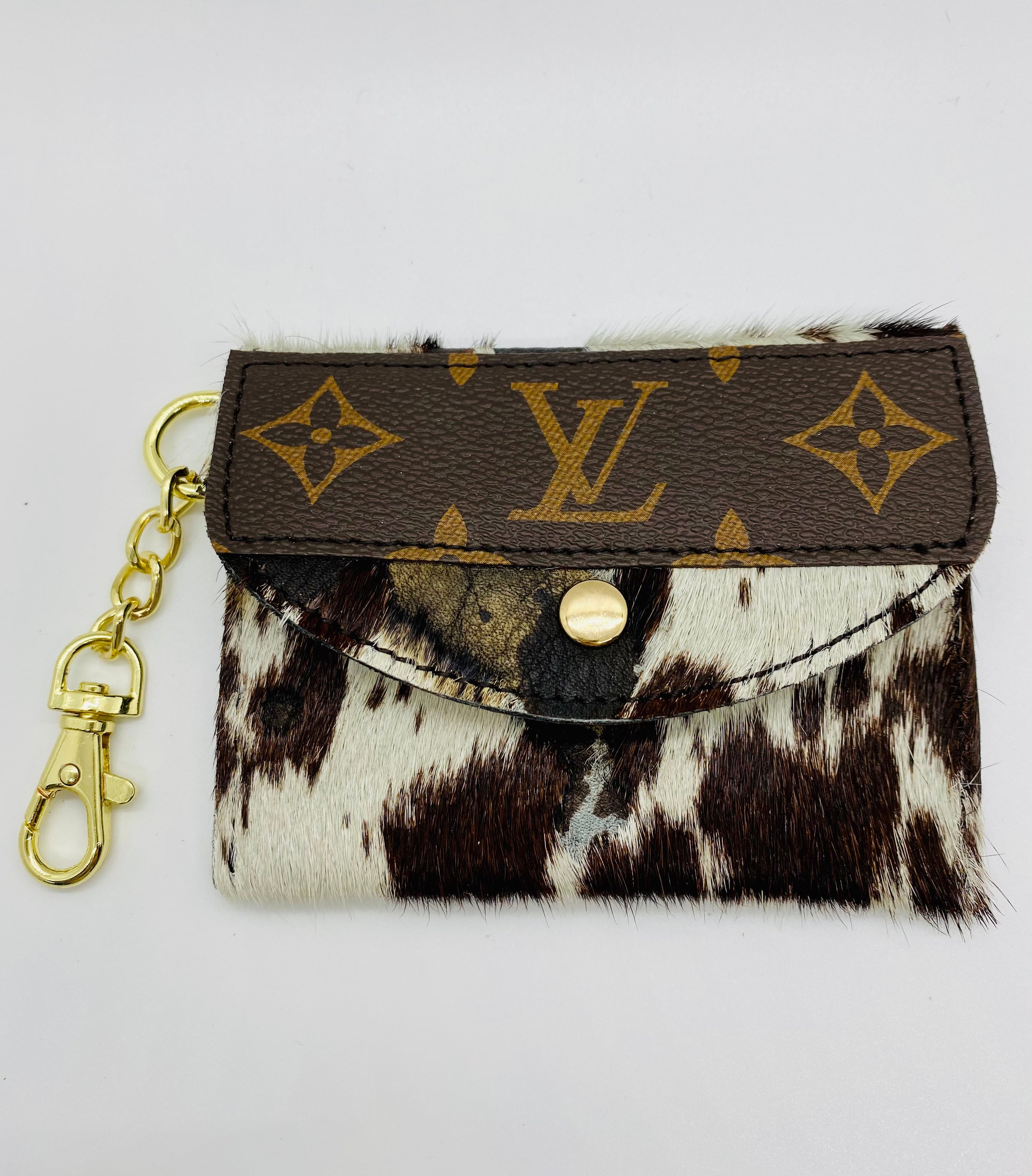 Upcycled Louis Vuitton keychain cardholder purse earrings hat